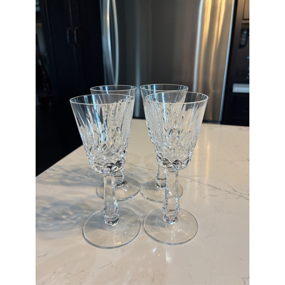 Set of 4 Galway Irish Crystal Wine Glasses Cut Crystal Stemware